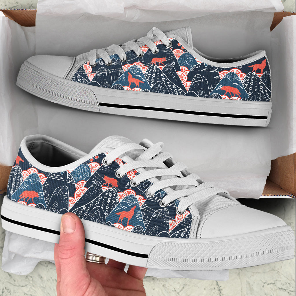 Wolf Oriental Mountains Fabric Pattern Low Top Shoes Casual Trendy Fashion Shoes Gift For Adults Malalan 1 Wolf Oriental Mountains Fabric Pattern Low Top Shoes Casual Trendy Fashion Shoes Gift For Adults Malalan 1
