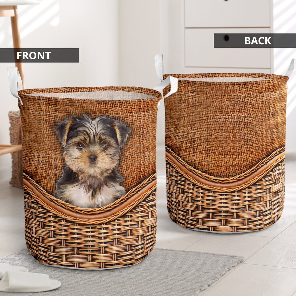 Yorkie Rattan Texture Laundry Basket Laundry Hamper Dog Lovers Gifts for Him or Her Dog Memorial Gift 1 Yorkie Rattan Texture Laundry Basket Laundry Hamper Dog Lovers Gifts for Him or Her Dog Memorial Gift 1