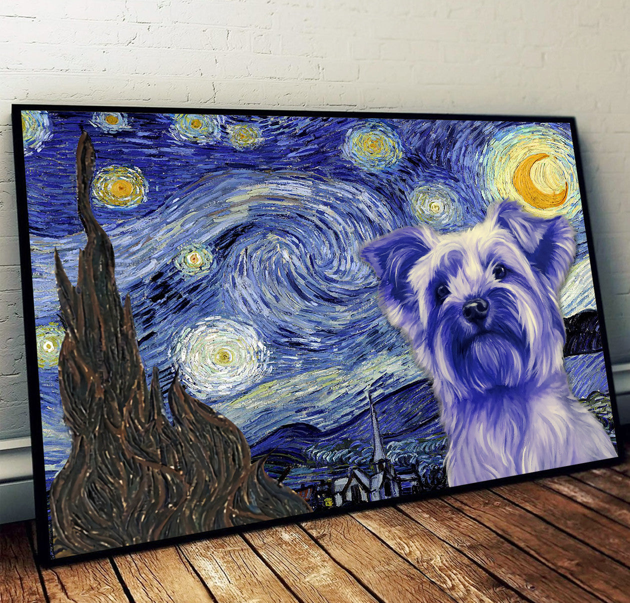 Yorkshire Terrier Poster Matte Canvas Dog Wall Art Prints Painting On Canvas 1