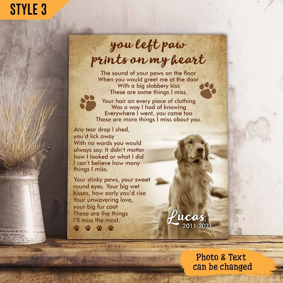You Left Paw Prints On My Heart Dog Vertical Canvas Wall Art Canvas Gifts for Dog Mom 3 You Left Paw Prints On My Heart Dog Vertical Canvas Wall Art Canvas Gifts for Dog Mom 3