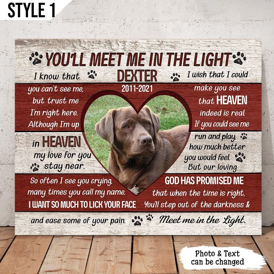 You ll Meet Me In The Light Dog Poem Canvas Poster Painting On Canvas Dog Memorial Gift For Dog Lovers 3