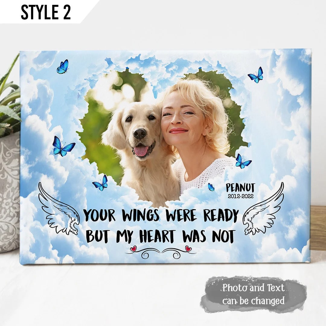 Your Wings Were Ready But My Heart Was Not Dog Horizontal Canvas Poster Painting On Canvas Gift For Dog Lovers 3