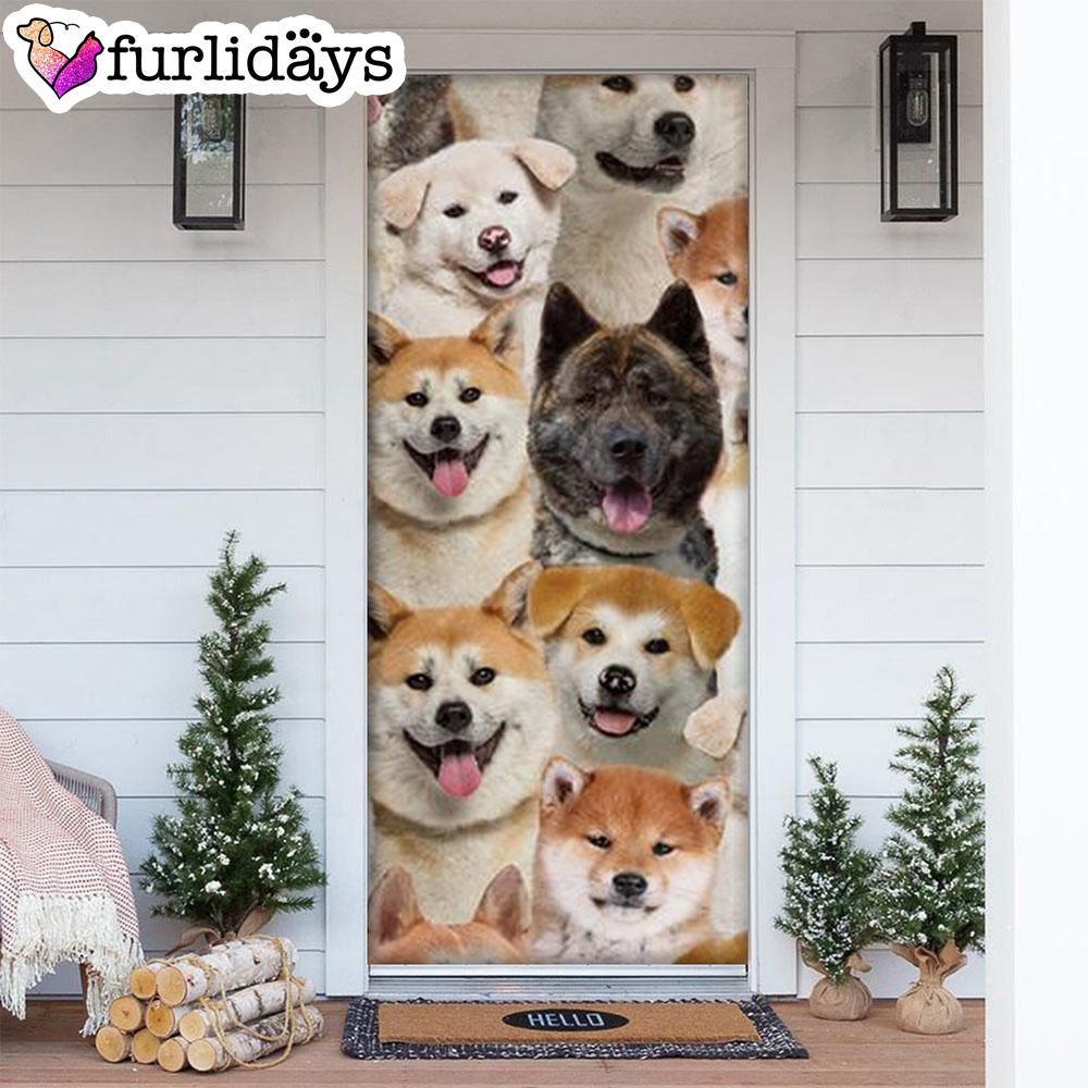 A Bunch Of Akita Inus Door Cover Great Gift Idea For Dog Lovers Dog Memorial Gift