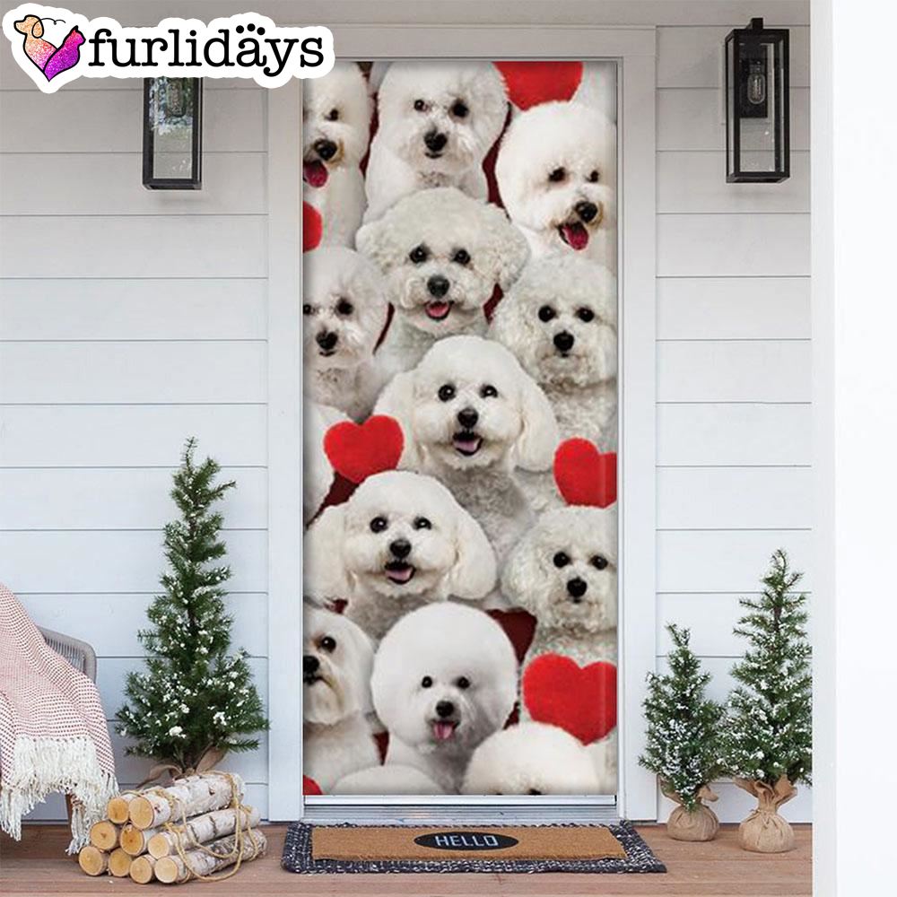 A Bunch Of Bichon Frises Door Cover Great Gift Idea For Dog Lovers Dog Memorial Gift