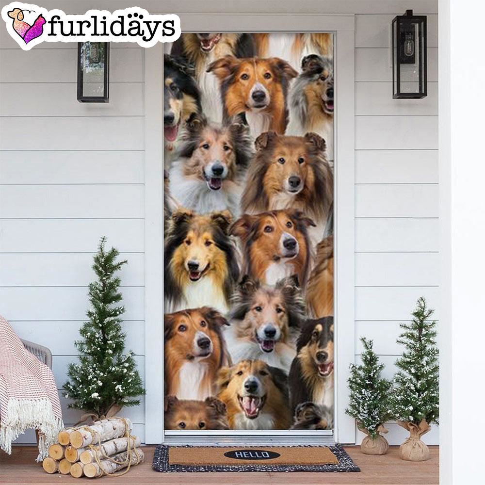 A Bunch Of Rough Collies Door Cover Great Gift Idea For Dog Lovers Dog Memorial Gift