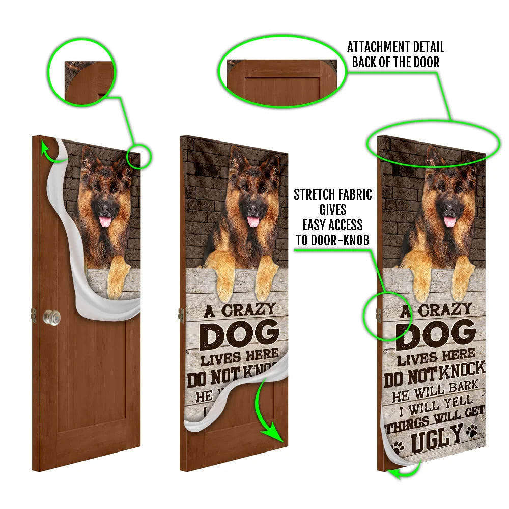 A Crazy Dog Lives Here German Shepherd Door Cover Xmas Outdoor Decoration Gifts For Dog Lovers 5 A Crazy Dog Lives Here German Shepherd Door Cover Xmas Outdoor Decoration Gifts For Dog Lovers 5