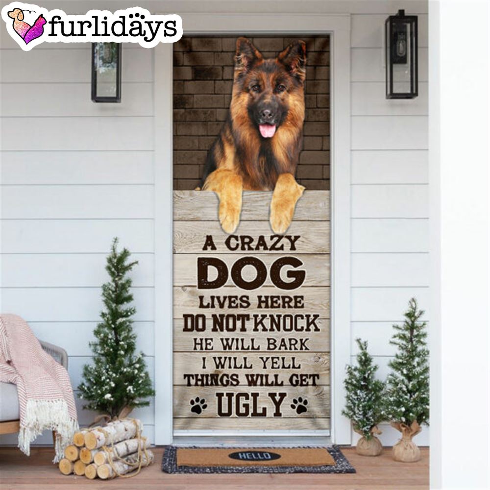 A Crazy Dog Lives Here German Shepherd Door Cover Xmas Outdoor Decoration Gifts For Dog Lovers 6 A Crazy Dog Lives Here German Shepherd Door Cover Xmas Outdoor Decoration Gifts For Dog Lovers 6