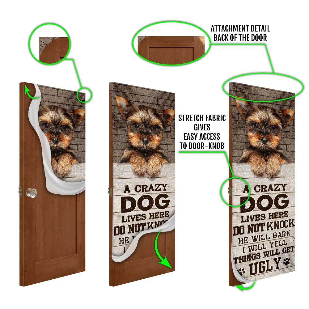 A Crazy Dog Lives Here Yorkshire Terrier Door Cover Xmas Outdoor Decoration Gifts For Dog Lovers 5 A Crazy Dog Lives Here Yorkshire Terrier Door Cover Xmas Outdoor Decoration Gifts For Dog Lovers 5