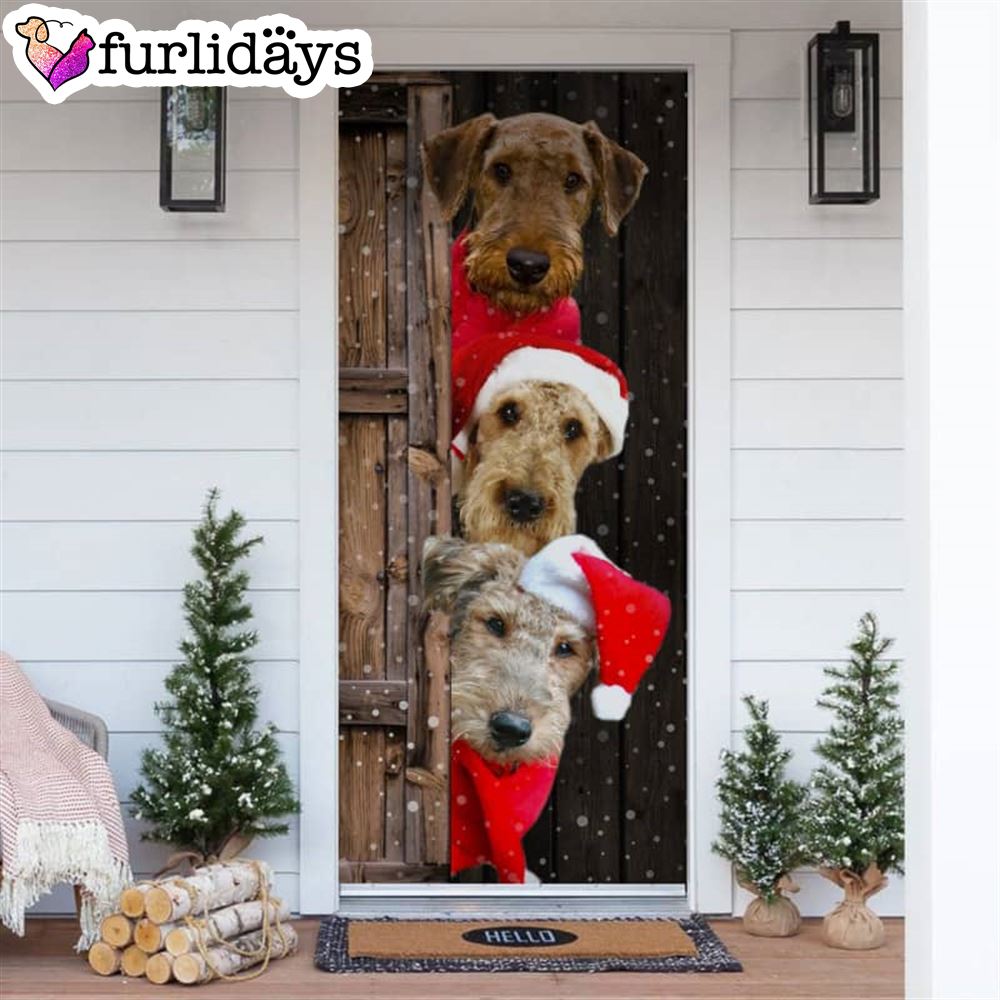 Airedale Terrier Christmas Door Cover Xmas Gifts For Pet Lovers Christmas Decor Airedale Terrier Christmas Door Cover Xmas Gifts For Pet Lovers Christmas Decor