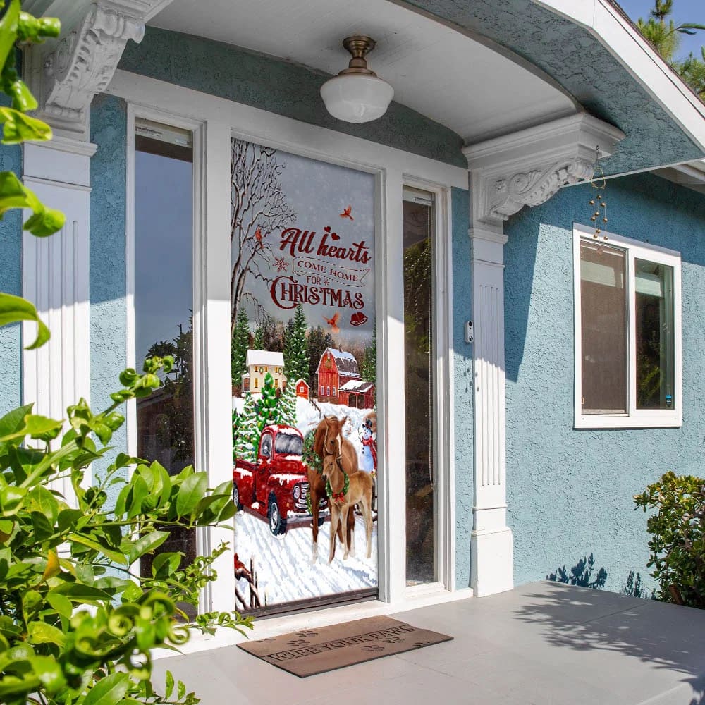 All Hearts Come Home For Christmas Door Cover Christmas Horse Decor Unique Gifts Doorcover 5 All Hearts Come Home For Christmas Door Cover Christmas Horse Decor Unique Gifts Doorcover 5