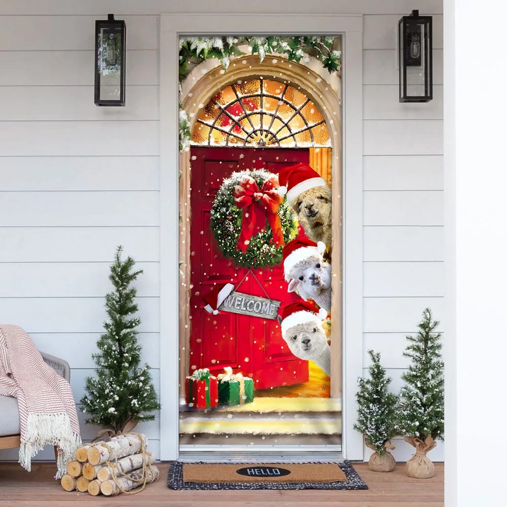 Alpaca Christmas Door Cover Front Door Christmas Cover Christmas Outdoor Decoration Unique Gifts Doorcover 1 Alpaca Christmas Door Cover Front Door Christmas Cover Christmas Outdoor Decoration Unique Gifts Doorcover 1