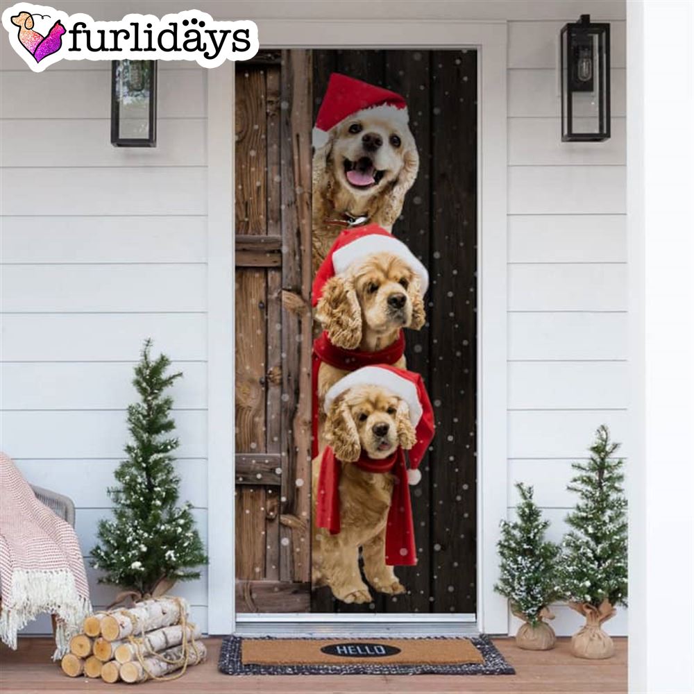 American Cocker Spaniel Christmas Door Cover Xmas Gifts For Pet Lovers Christmas Decor American Cocker Spaniel Christmas Door Cover Xmas Gifts For Pet Lovers Christmas Decor