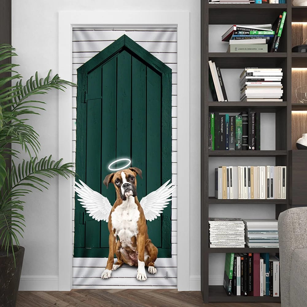 Angel Boxer Dog Door Cover Xmas Outdoor Decoration Gifts For Dog Lovers 4 Angel Boxer Dog Door Cover Xmas Outdoor Decoration Gifts For Dog Lovers 4