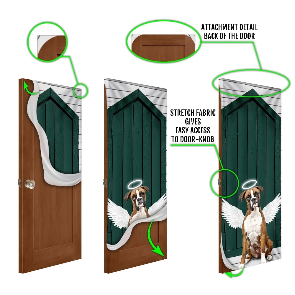 Angel Boxer Dog Door Cover Xmas Outdoor Decoration Gifts For Dog Lovers 5 Angel Boxer Dog Door Cover Xmas Outdoor Decoration Gifts For Dog Lovers 5