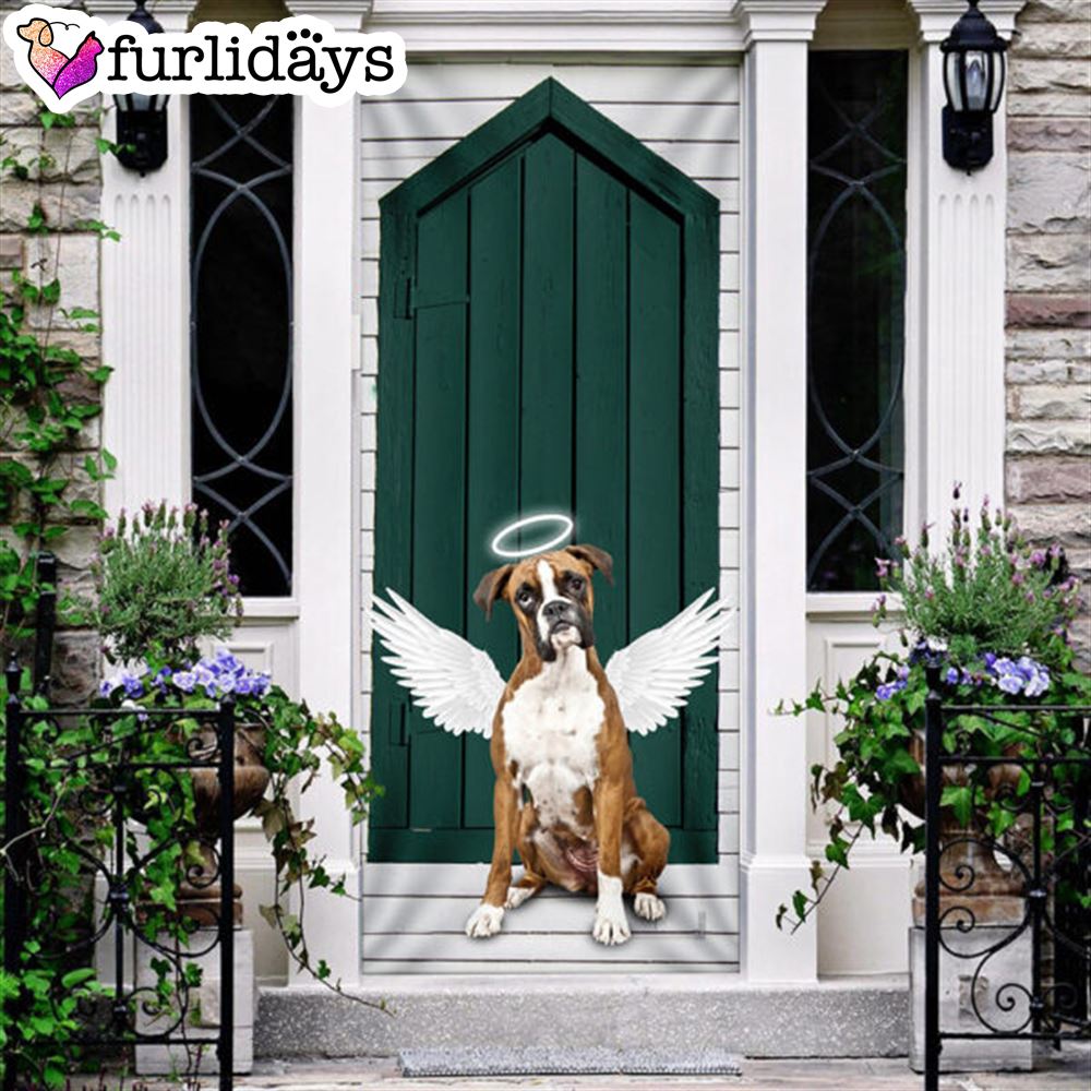 Angel Boxer Dog Door Cover Xmas Outdoor Decoration Gifts For Dog Lovers 6 Angel Boxer Dog Door Cover Xmas Outdoor Decoration Gifts For Dog Lovers 6