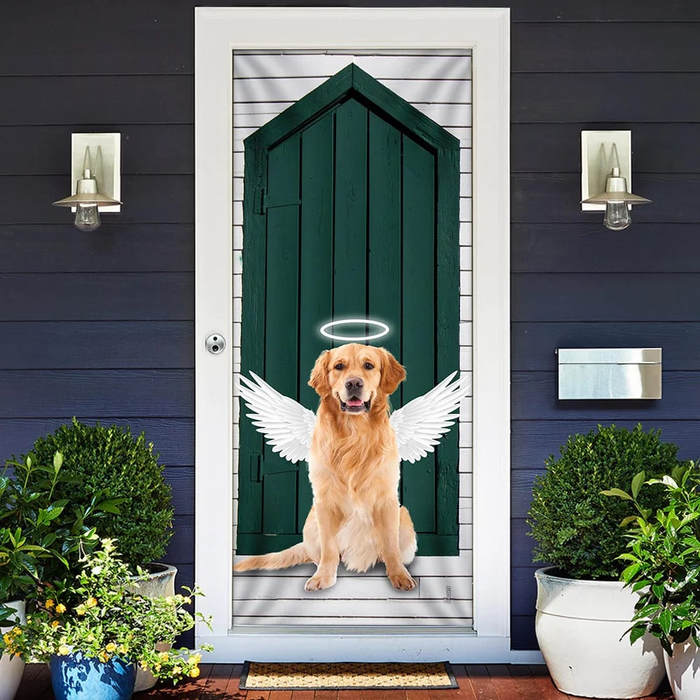 Angel Golden Retriever Door Cover Xmas Outdoor Decoration Gifts For Dog Lovers 2 Angel Golden Retriever Door Cover Xmas Outdoor Decoration Gifts For Dog Lovers 2