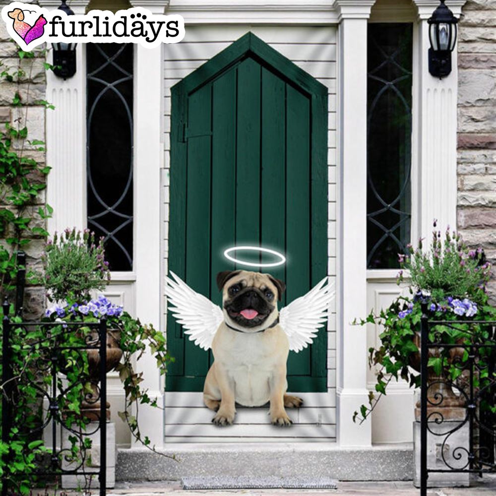 Angel Pug Dog Door Cover Xmas Outdoor Decoration Gifts For Dog Lovers 6 Angel Pug Dog Door Cover Xmas Outdoor Decoration Gifts For Dog Lovers 6