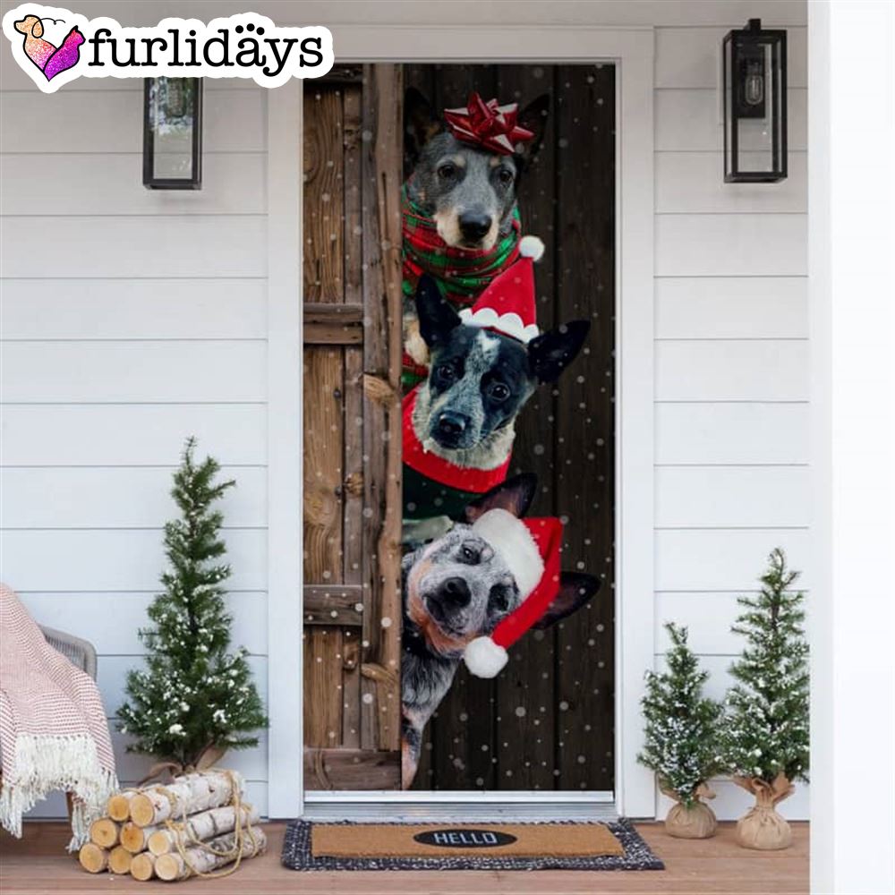 Australian Cattle Dog Christmas Door Cover Xmas Gifts For Pet Lovers Christmas Decor Australian Cattle Dog Christmas Door Cover Xmas Gifts For Pet Lovers Christmas Decor