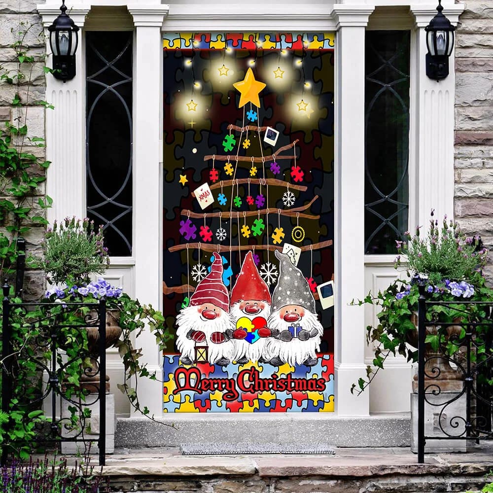 Autism Family Merry Christmas Door Cover Front Door Christmas Cover Unique Gifts Doorcover 3 Autism Family Merry Christmas Door Cover Front Door Christmas Cover Unique Gifts Doorcover 3