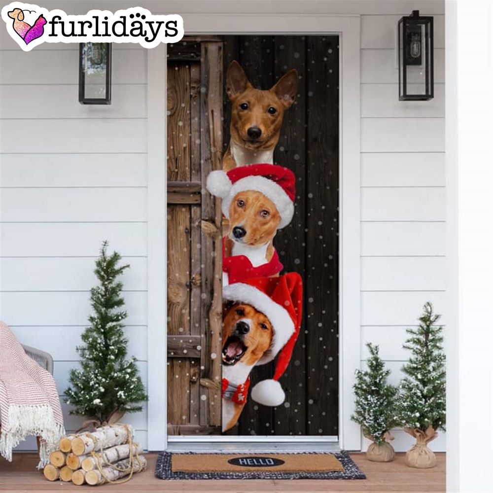 Basenji Christmas Door Cover Xmas Gifts For Pet Lovers Christmas Decor Basenji Christmas Door Cover Xmas Gifts For Pet Lovers Christmas Decor