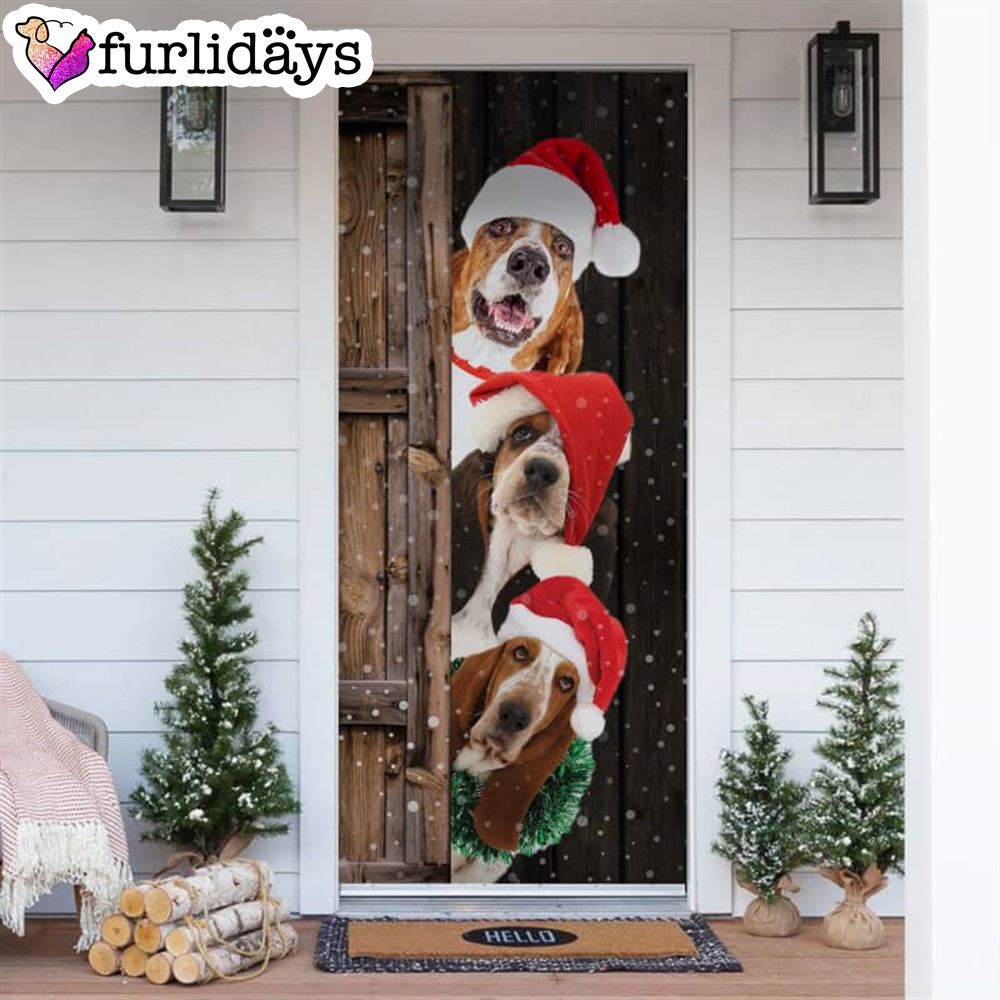 Basset Hound Christmas Door Cover Xmas Gifts For Pet Lovers Christmas Gift For Friends Basset Hound Christmas Door Cover Xmas Gifts For Pet Lovers Christmas Gift For Friends
