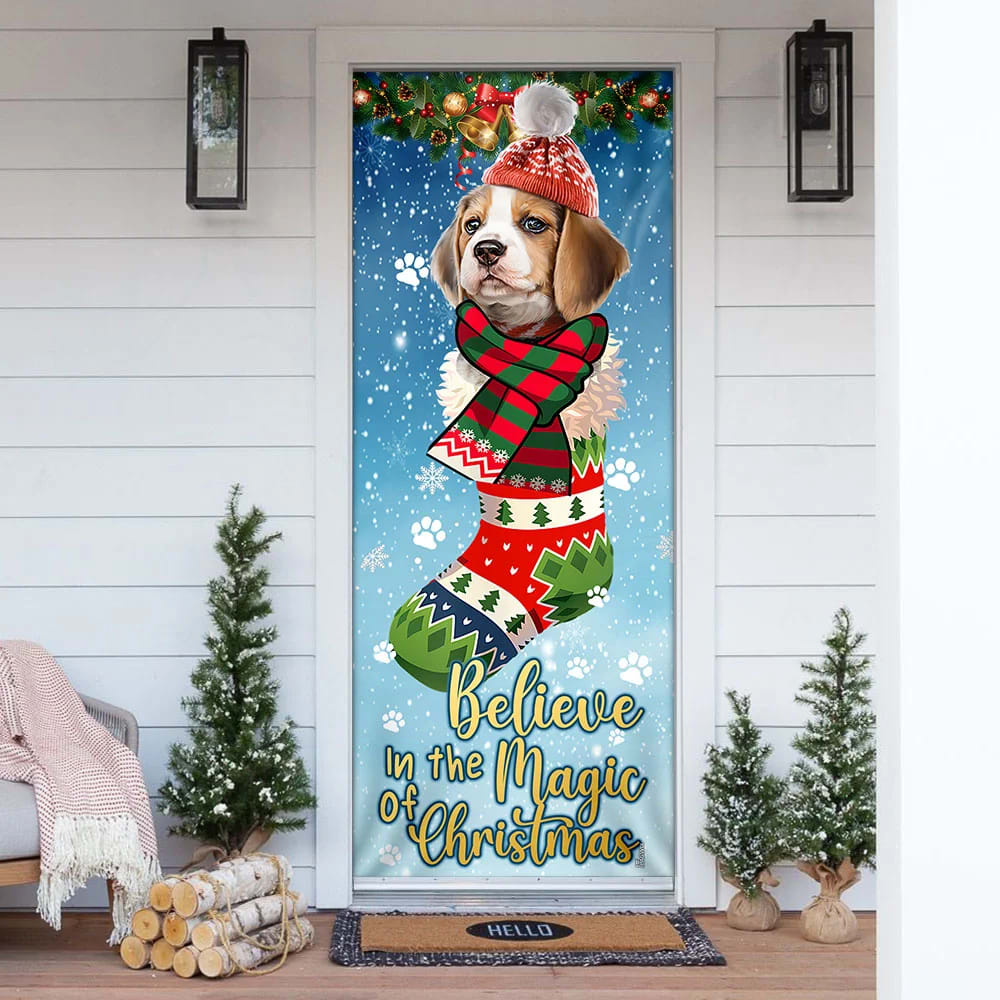 Beagle In Sock Door Cover Believe In The Magic Of Christmas Door Cover Christmas Outdoor Decoration Gifts For Dog Lovers 1 Beagle In Sock Door Cover Believe In The Magic Of Christmas Door Cover Christmas Outdoor Decoration Gifts For Dog Lovers 1