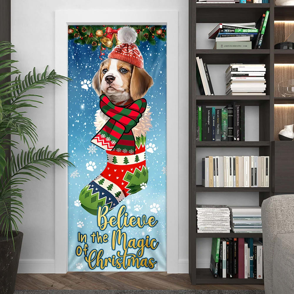 Beagle In Sock Door Cover Believe In The Magic Of Christmas Door Cover Christmas Outdoor Decoration Gifts For Dog Lovers 3 Beagle In Sock Door Cover Believe In The Magic Of Christmas Door Cover Christmas Outdoor Decoration Gifts For Dog Lovers 3