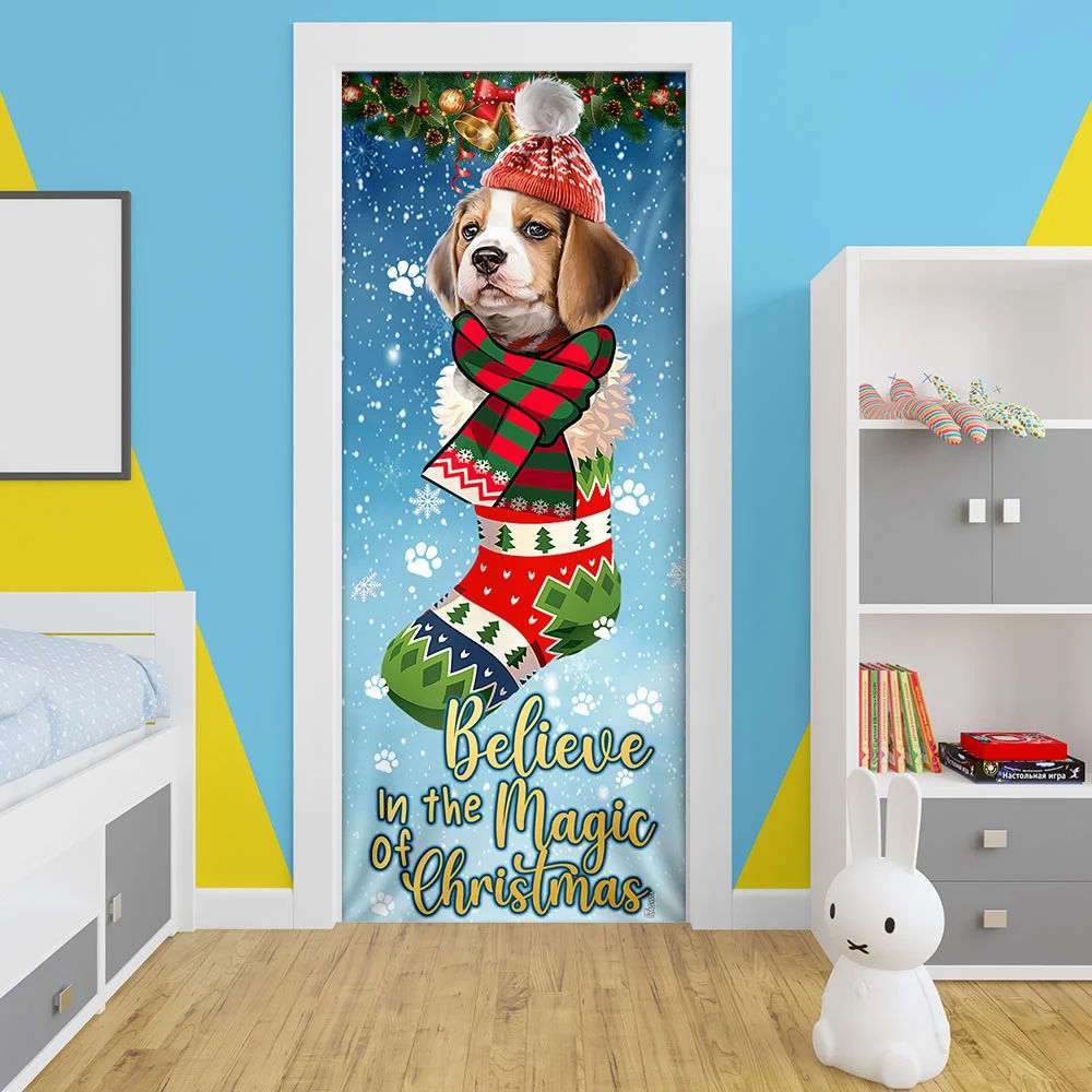 Beagle In Sock Door Cover Believe In The Magic Of Christmas Door Cover Christmas Outdoor Decoration Gifts For Dog Lovers 5 Beagle In Sock Door Cover Believe In The Magic Of Christmas Door Cover Christmas Outdoor Decoration Gifts For Dog Lovers 5
