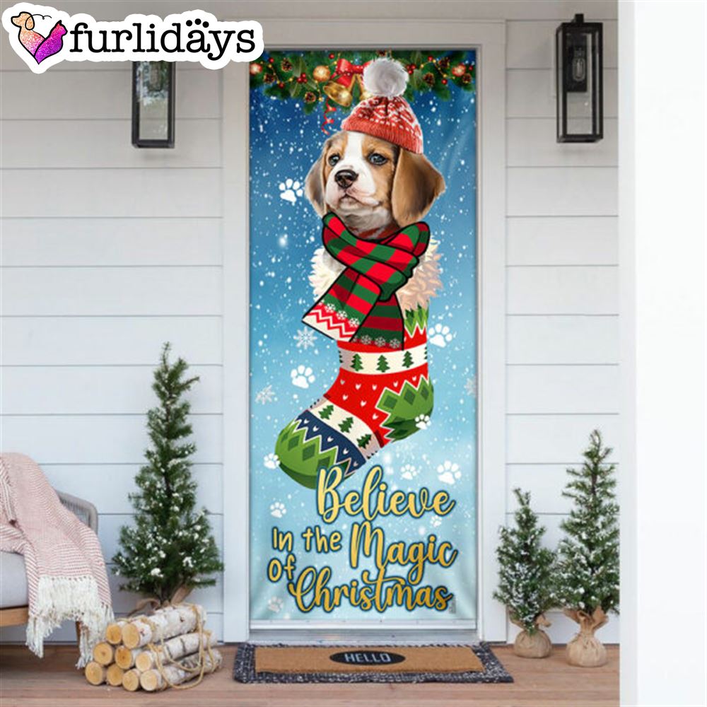 Beagle In Sock Door Cover Believe In The Magic Of Christmas Door Cover Christmas Outdoor Decoration Gifts For Dog Lovers 6 Beagle In Sock Door Cover Believe In The Magic Of Christmas Door Cover Christmas Outdoor Decoration Gifts For Dog Lovers 6