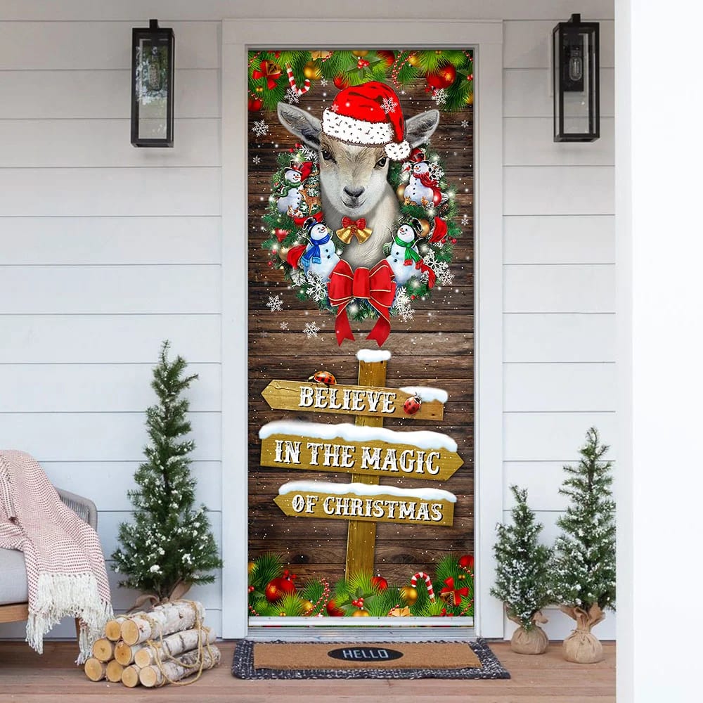 Believe In The Magic Of Christmas Door Cover Goat Christmas Door Cover Christmas Outdoor Decoration Gifts For Dog Lovers 1 Believe In The Magic Of Christmas Door Cover Goat Christmas Door Cover Christmas Outdoor Decoration Gifts For Dog Lovers 1