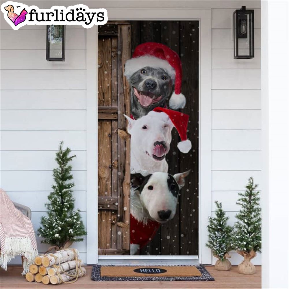 Bull Terrier Christmas Door Cover Xmas Gifts For Pet Lovers Christmas Gift For Friends Bull Terrier Christmas Door Cover Xmas Gifts For Pet Lovers Christmas Gift For Friends