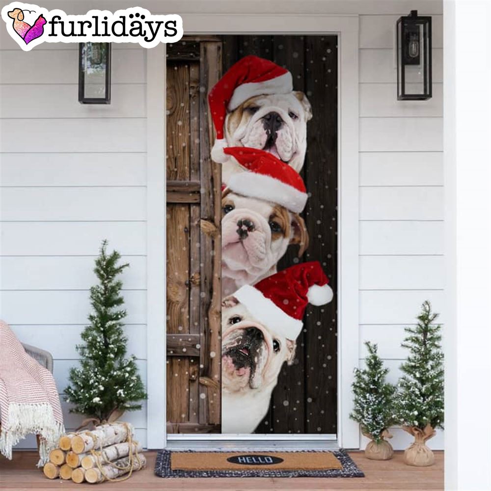 Bulldog Christmas Door Cover Xmas Gifts For Pet Lovers Christmas Gift For Friends Bulldog Christmas Door Cover Xmas Gifts For Pet Lovers Christmas Gift For Friends