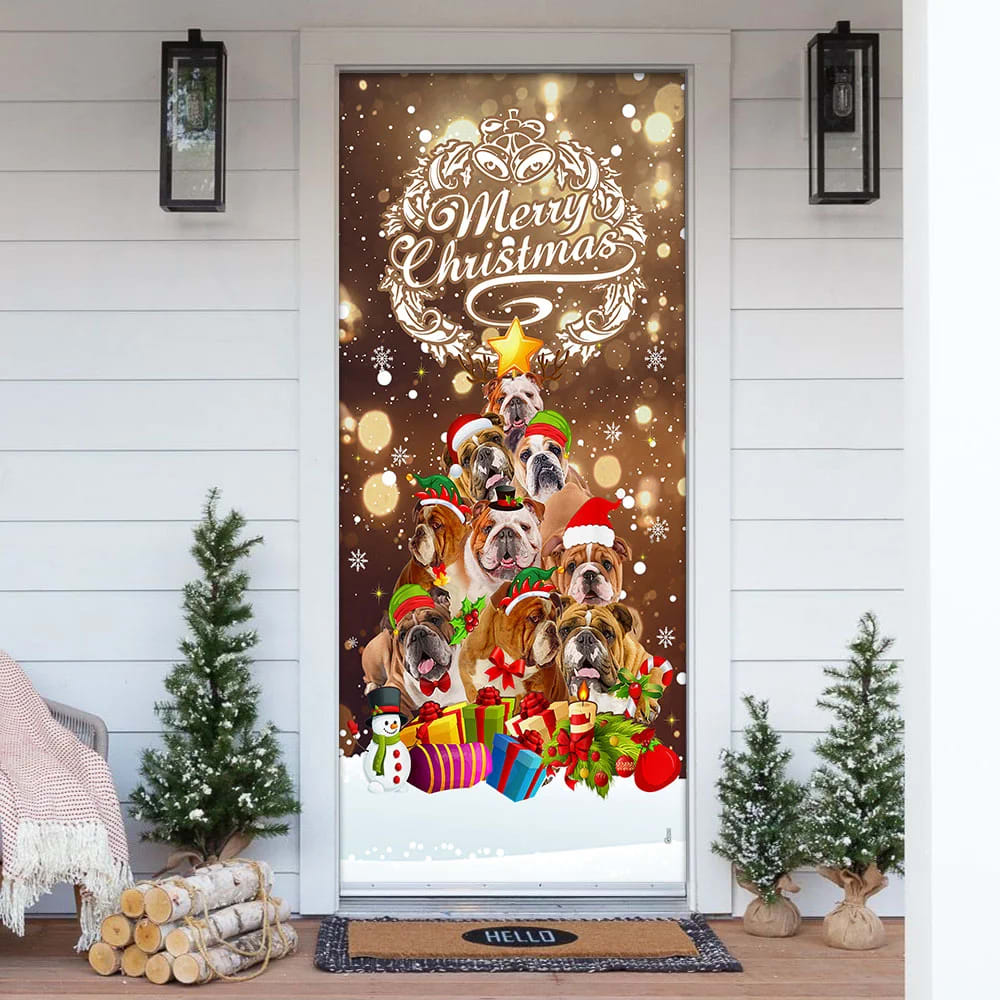 Bulldog Christmas Tree Door Cover Merry Christmas Front Door Christmas Cover Gifts For Dog Lovers 1 Bulldog Christmas Tree Door Cover Merry Christmas Front Door Christmas Cover Gifts For Dog Lovers 1