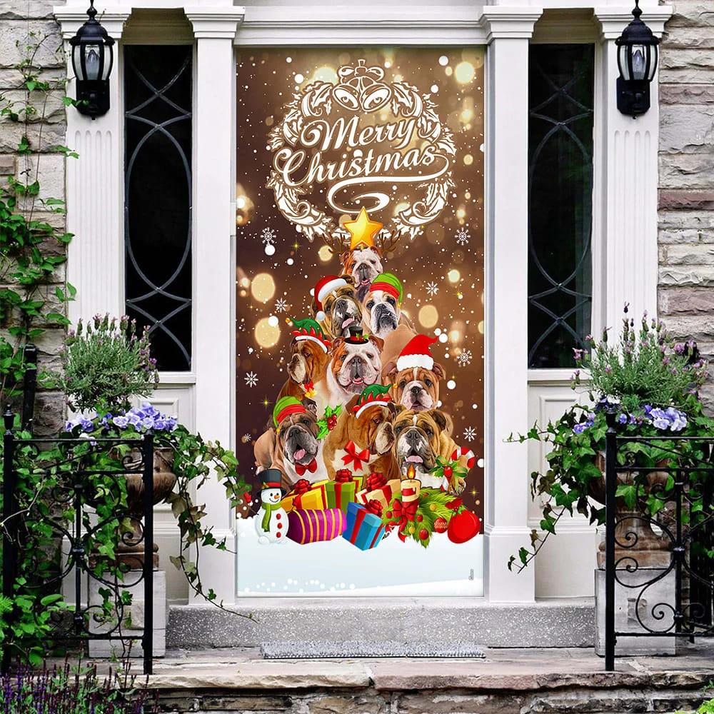 Bulldog Christmas Tree Door Cover Merry Christmas Front Door Christmas Cover Gifts For Dog Lovers 3 Bulldog Christmas Tree Door Cover Merry Christmas Front Door Christmas Cover Gifts For Dog Lovers 3