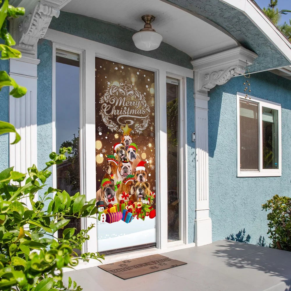 Bulldog Christmas Tree Door Cover Merry Christmas Front Door Christmas Cover Gifts For Dog Lovers 5 Bulldog Christmas Tree Door Cover Merry Christmas Front Door Christmas Cover Gifts For Dog Lovers 5