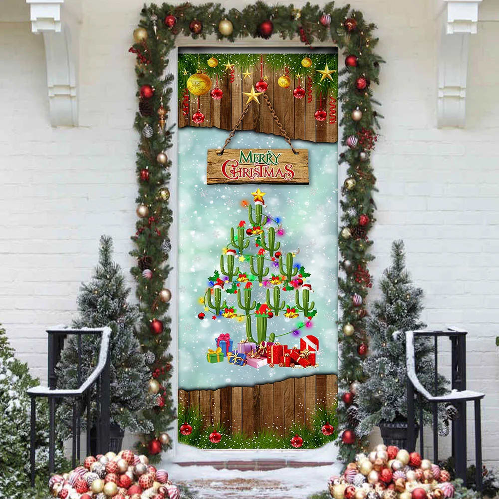 Cactus Christmas Tree Door Cover Front Door Christmas Cover Christmas Outdoor Decoration Unique Gifts Doorcover 3 Cactus Christmas Tree Door Cover Front Door Christmas Cover Christmas Outdoor Decoration Unique Gifts Doorcover 3