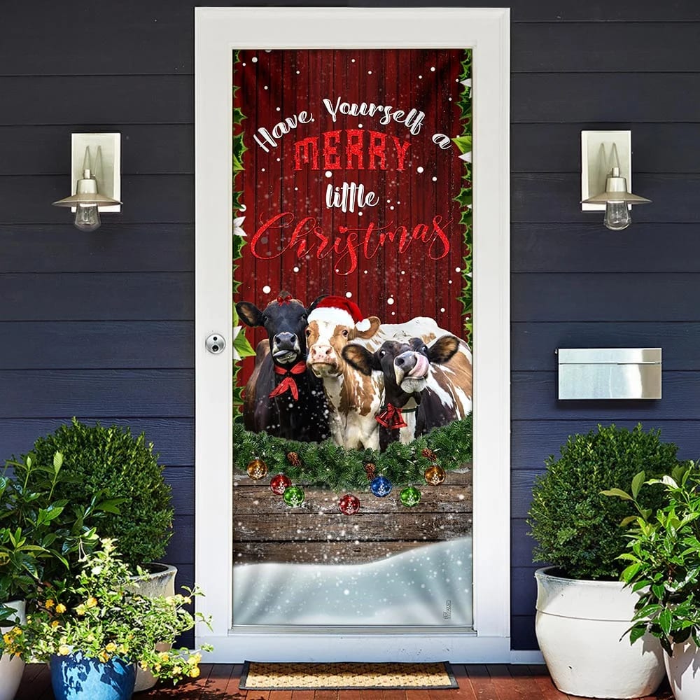 Cattle Merry Christmas Door Cover Front Door Christmas Cover Unique Gifts Doorcover 2 Cattle Merry Christmas Door Cover Front Door Christmas Cover Unique Gifts Doorcover 2