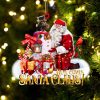 Boxer With Santa Clause Christmas Ornament – Car Ornaments – Gift For Dog Lovers