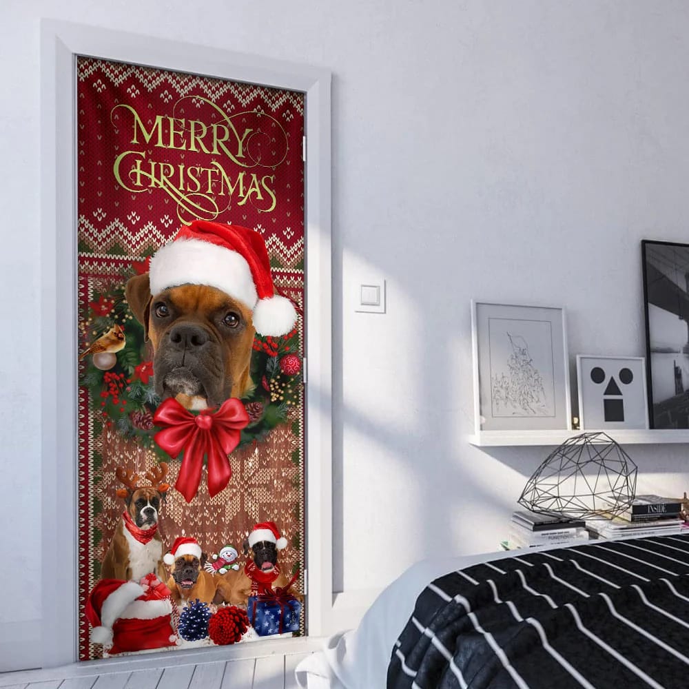 Christmas Begins With Boxer Door Cover Front Door Christmas Cover Christmas Outdoor Decoration Gifts For Dog Lovers 5