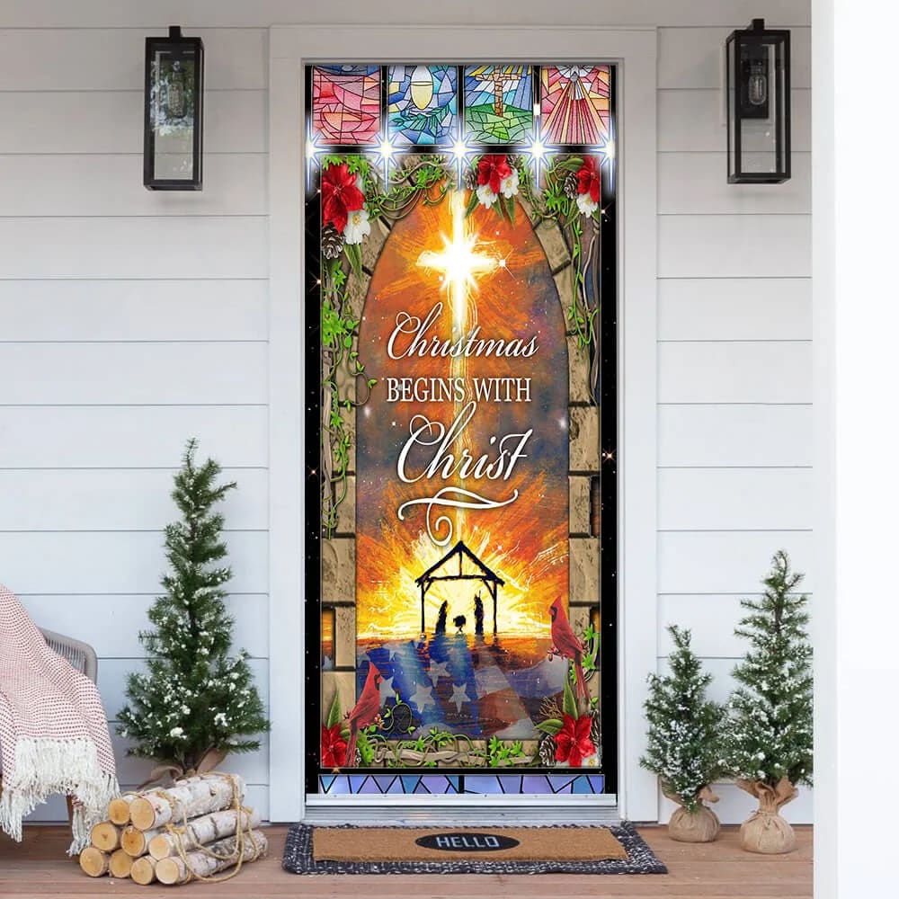 Christmas Begins With Christ Door Cover Christmas Outdoor Decoration Unique Gifts Doorcover 1 Christmas Begins With Christ Door Cover Christmas Outdoor Decoration Unique Gifts Doorcover 1