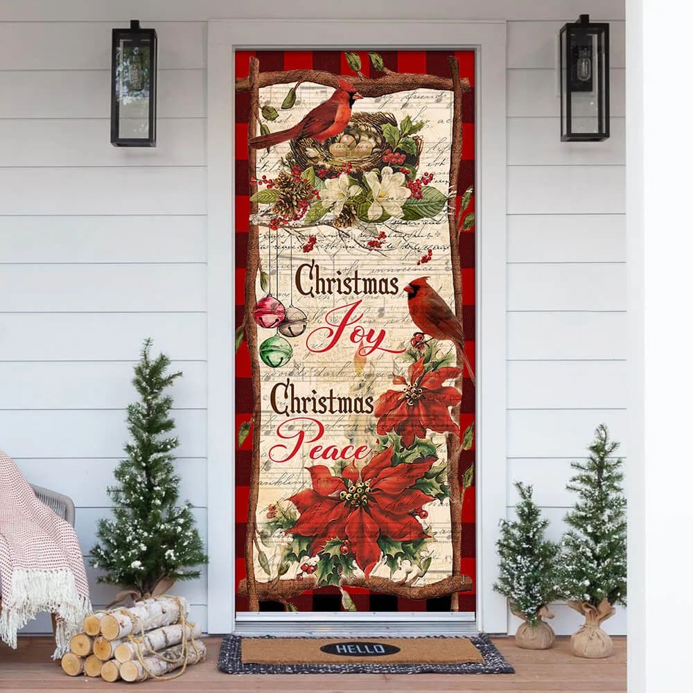 Christmas Joy Christmas Peace Door Cover Christmas Outdoor Decoration Unique Gifts Doorcover 1