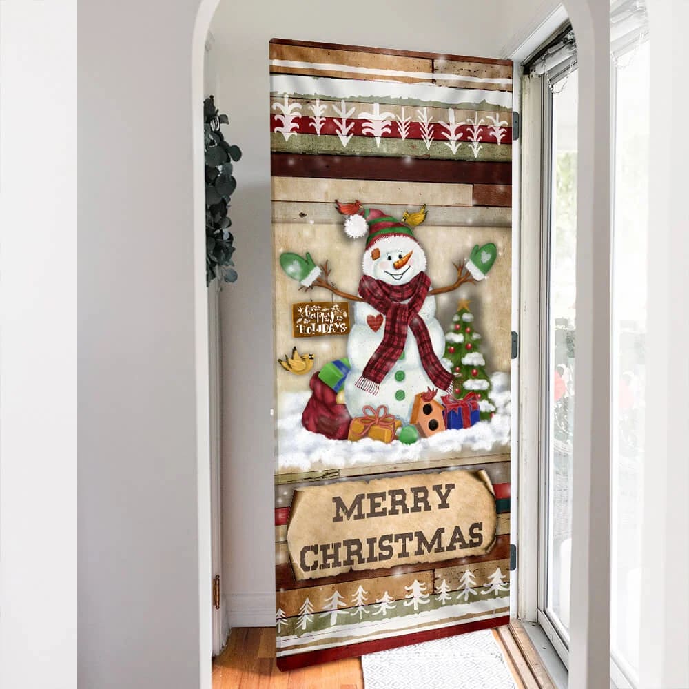 Christmas Snowman Door Cover Door Christmas Cover Christmas Outdoor Decoration Unique Gifts Doorcover 4