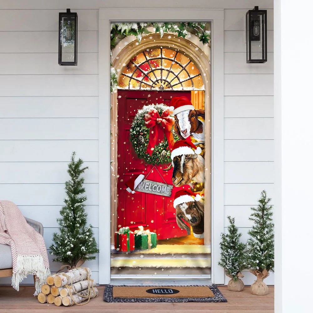 Christmas With My Herd Goat Cattle Farmer Door Cover Door Christmas Cover Christmas Outdoor Decoration 1 Christmas With My Herd Goat Cattle Farmer Door Cover Door Christmas Cover Christmas Outdoor Decoration 1