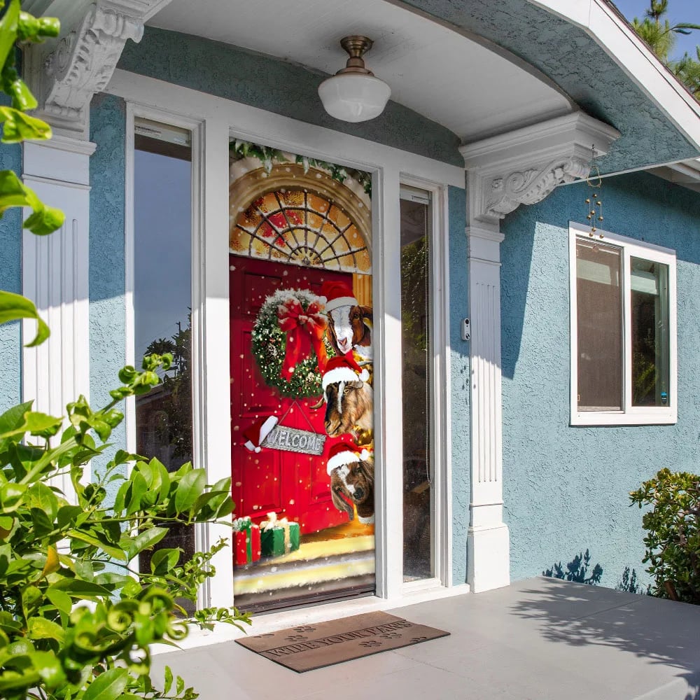 Christmas With My Herd Goat Cattle Farmer Door Cover Door Christmas Cover Christmas Outdoor Decoration 5 Christmas With My Herd Goat Cattle Farmer Door Cover Door Christmas Cover Christmas Outdoor Decoration 5