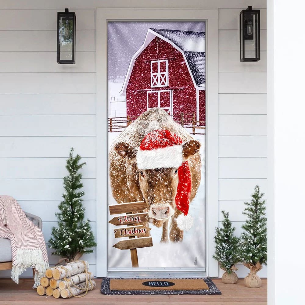 Cow Barn Merry Christmas Door Cover Door Christmas Cover Cow Lover Gifts Unique Gifts Doorcover 1 Cow Barn Merry Christmas Door Cover Door Christmas Cover Cow Lover Gifts Unique Gifts Doorcover 1