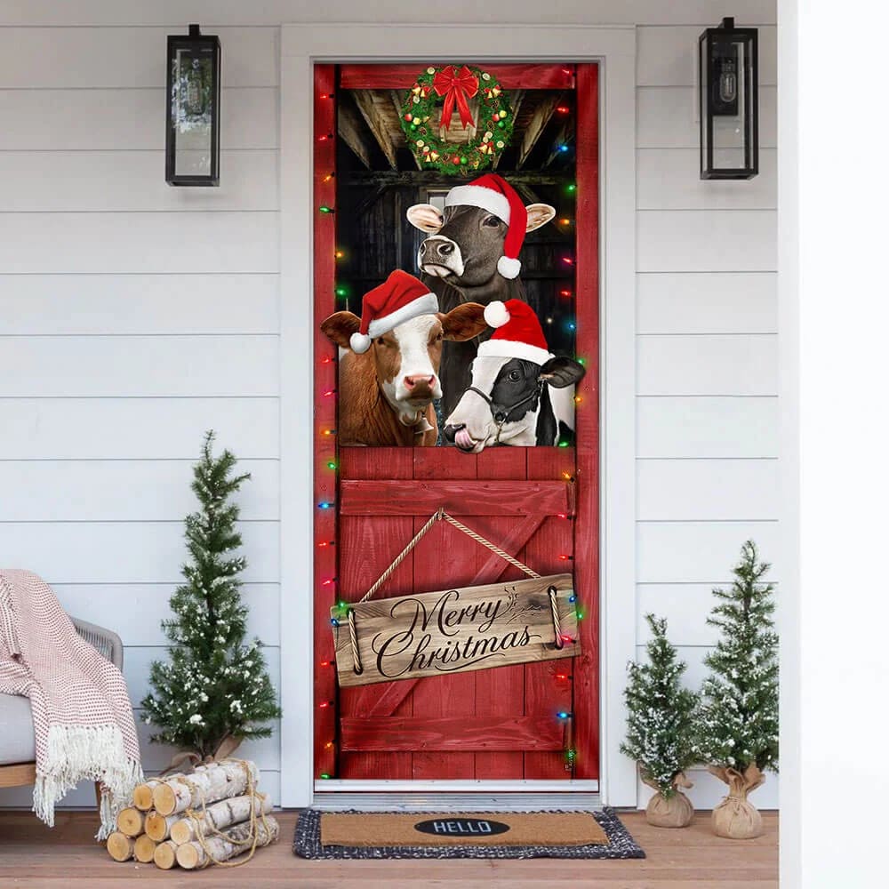Cow Cattle Merry Christmas Door Cover Door Christmas Cover Cow Lover Gifts Unique Gifts Doorcover 1 Cow Cattle Merry Christmas Door Cover Door Christmas Cover Cow Lover Gifts Unique Gifts Doorcover 1