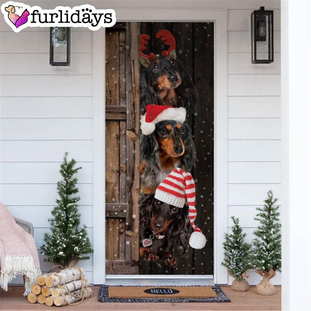 Dachshund Long Hair Christmas Door Cover Xmas Gifts For Pet Lovers Christmas Gift For Friends Dachshund Long Hair Christmas Door Cover Xmas Gifts For Pet Lovers Christmas Gift For Friends