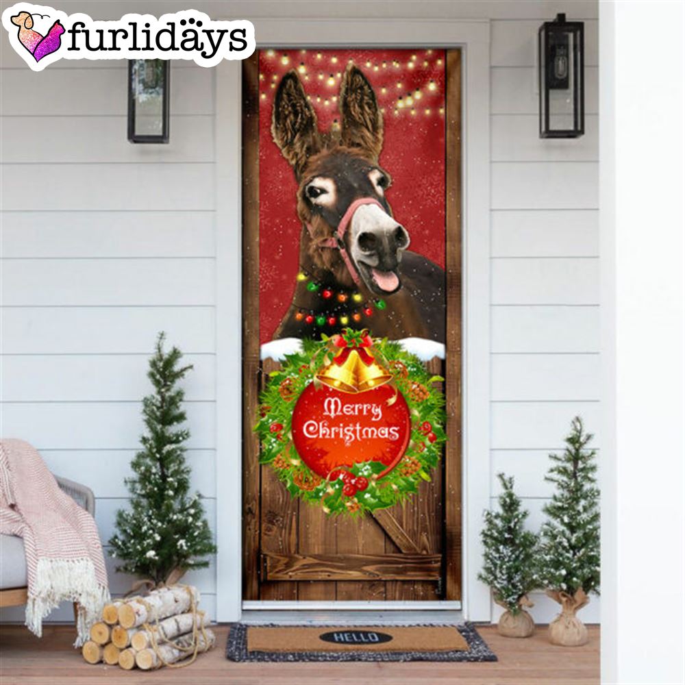 Donkey Smile Christmas Door Cover Merry Christmas Door Cover Unique Gifts Doorcover 6