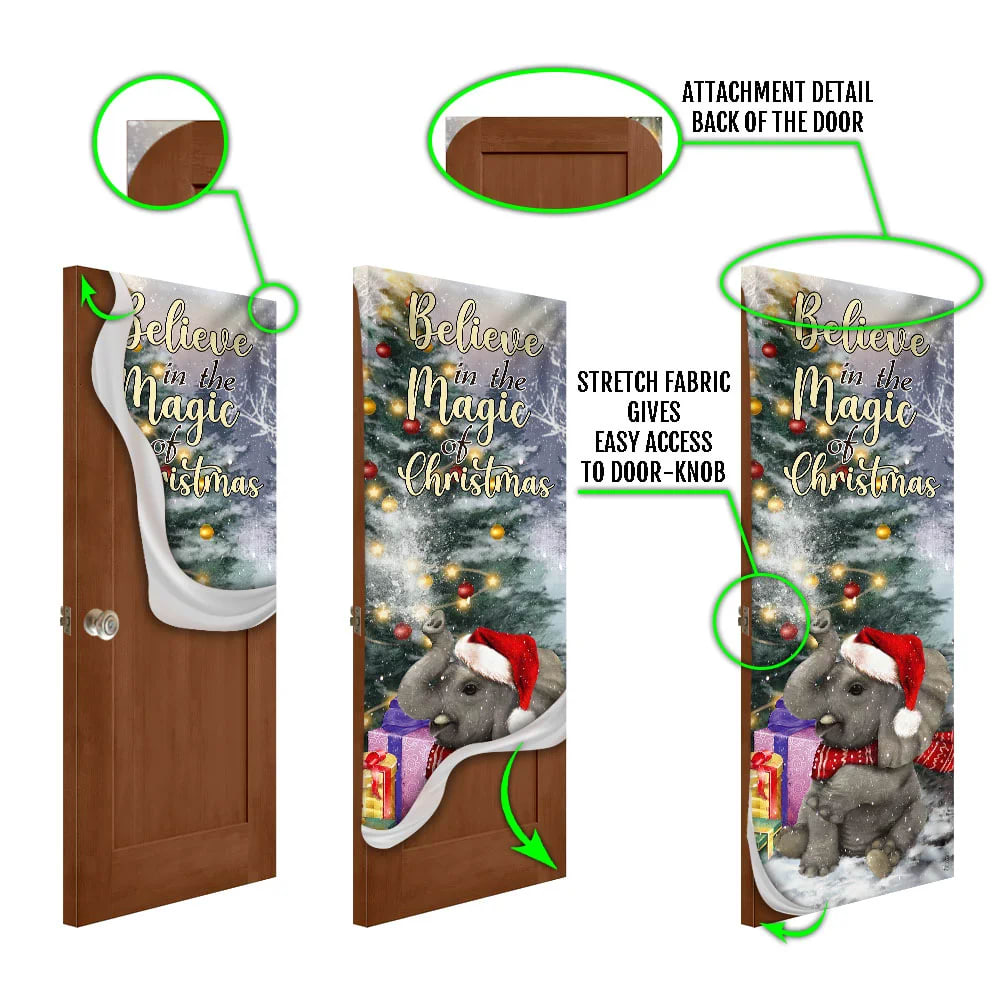 Elephant Door Cover Believe In The Magic Of Christmas Door Cover Christmas Outdoor Decoration 5 Elephant Door Cover Believe In The Magic Of Christmas Door Cover Christmas Outdoor Decoration 5