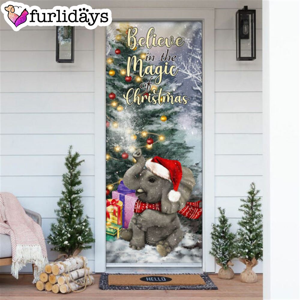 Elephant Door Cover Believe In The Magic Of Christmas Door Cover Christmas Outdoor Decoration 6 Elephant Door Cover Believe In The Magic Of Christmas Door Cover Christmas Outdoor Decoration 6